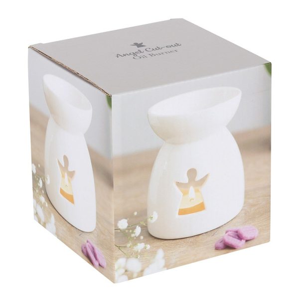 Angel Cut Out Ceramic White Oil Burner/ Wax Warmer