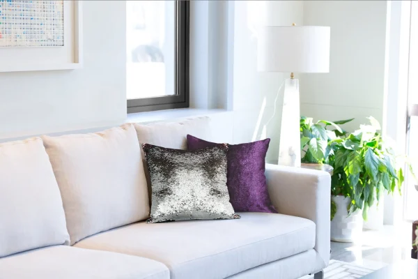 Aubergine & Silver Two-Tone Sequin Cushion Covers