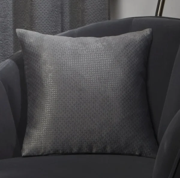 Basket Weave Charcoal Grey Cushion Covers