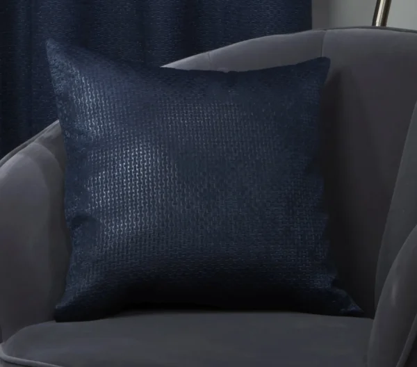 Basket Weave Navy Blue Cushion Covers