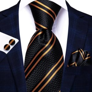 Black and Copper Tie Set