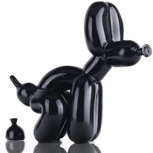 Black Balloon Dog Ornament - Poop