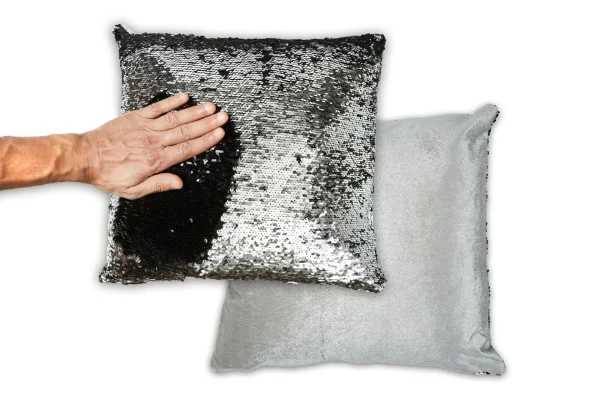 Black & Silver Two-Tone Sequin Cushion Covers