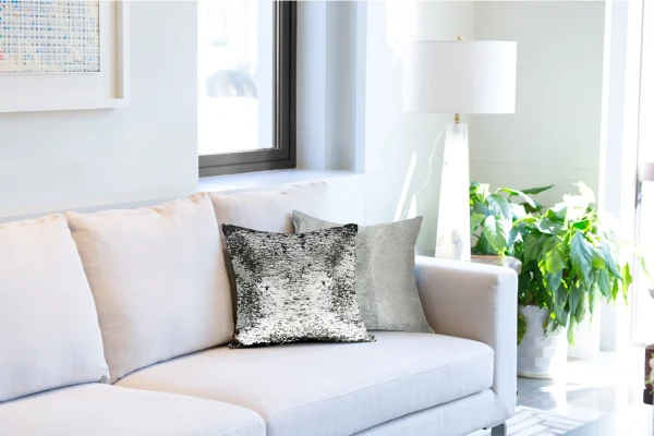 Black & Silver Two-Tone Sequin Cushion Covers