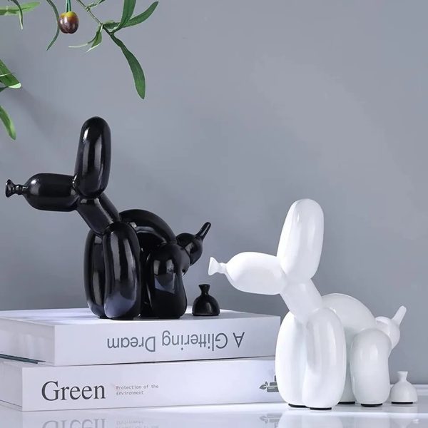 Black Balloon Dog Ornament - Poop