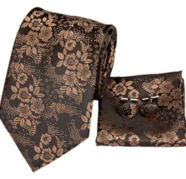 Black and Copper Tie Set