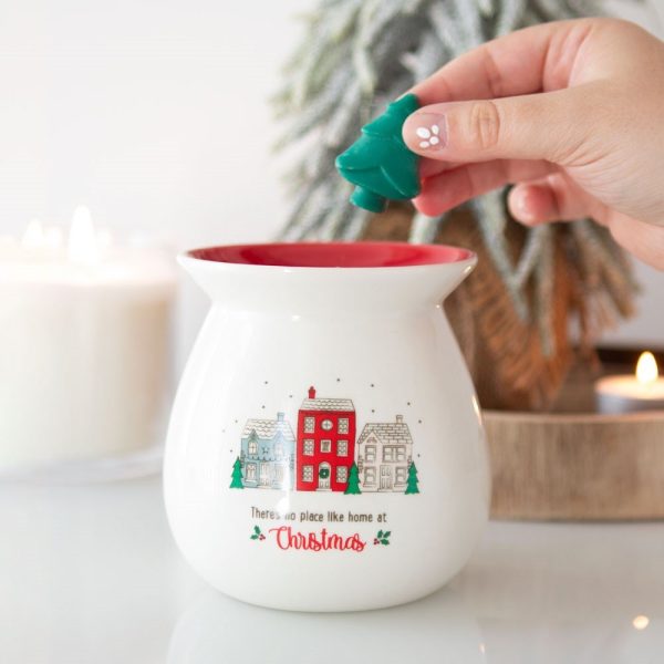 Christmas Ceramic Wax Melter Gift Set No Place Like Home