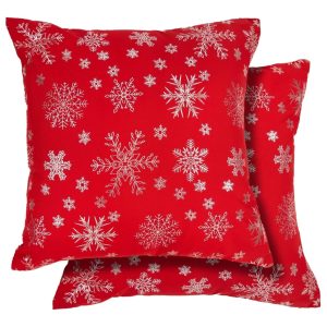 Snow Blizzard Red Christmas Cushion Covers