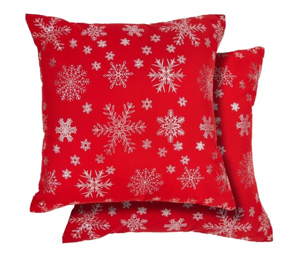 Snow Blizzard Red Christmas Cushion Covers