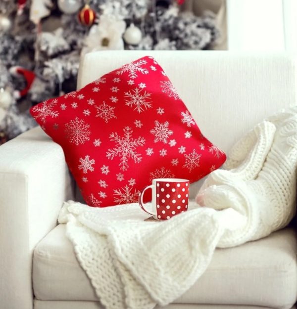 Snow Blizzard Red Christmas Cushion Covers