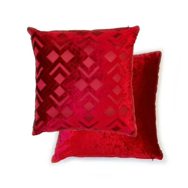 Dorchester Crushed Velvet Red Cushion Covers