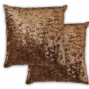 Dorchester Crushed Velvet Brown Cushion Covers