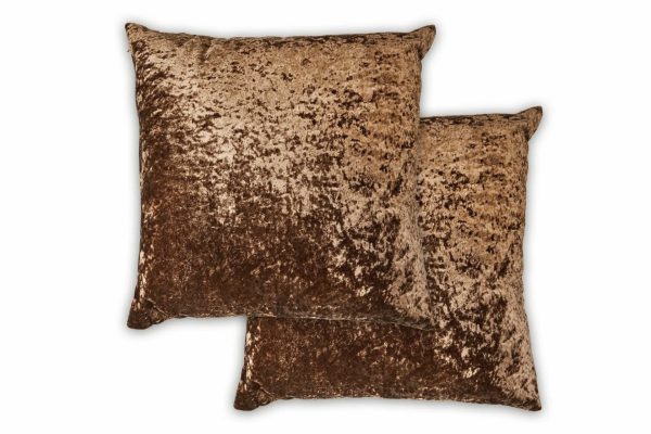 Dorchester Crushed Velvet Brown Cushion Covers