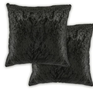 Dorchester Crushed Velvet Black Cushion Covers