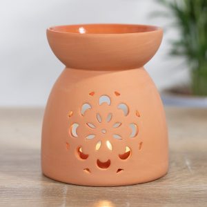 Floral Cut Out Terracotta Oil Burner/ Wax Warmer