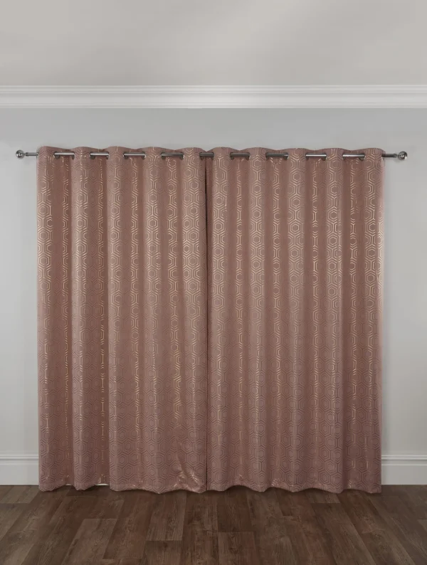 Hartford Art Deco Blush Pink Curtains