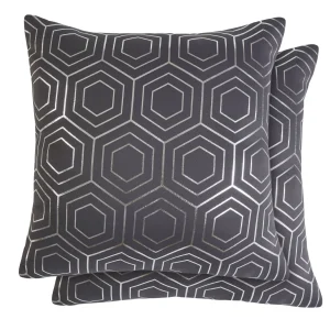 Hartford Art Deco Charcoal Grey Cushion Covers