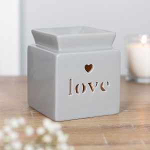 Love Grey Ceramic Oil Burner/ Wax Warmer