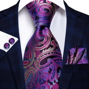 Paisley Purple Tie Set