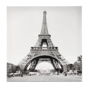 Paris Canvas - Black & White Glitter Art Print