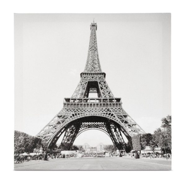 Paris Canvas - Black & White Glitter Art Print