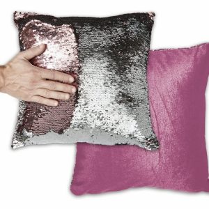 Pink & Silver Two-Tone Sequin Cushion Covers