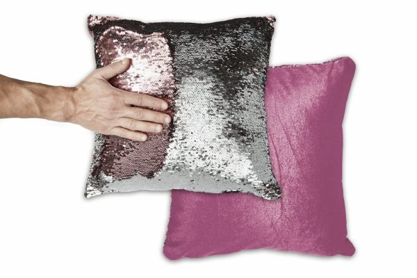 Pink & Silver Two-Tone Sequin Cushion Covers