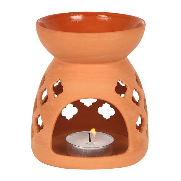 Quatrefoil Cut Out Terracotta Oil Burner /Wax Warmer