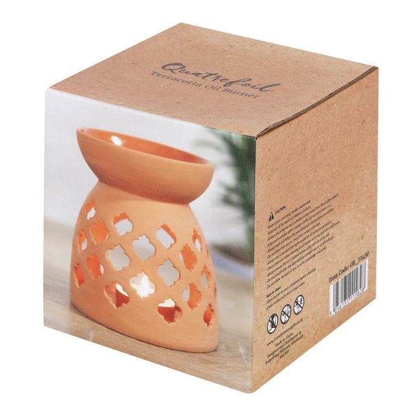 Quatrefoil Cut Out Terracotta Oil Burner /Wax Warmer