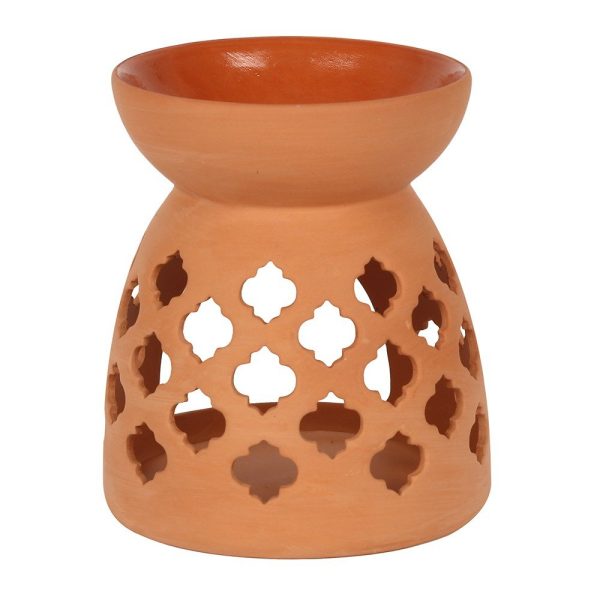 Quatrefoil Cut Out Terracotta Oil Burner /Wax Warmer