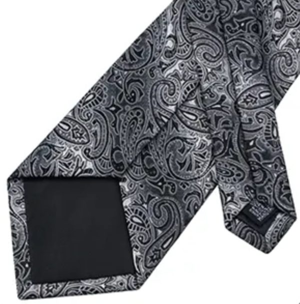 Grey Paisley Tie Set