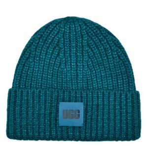 UGG Beanie Hat - Blue Chunky Rib