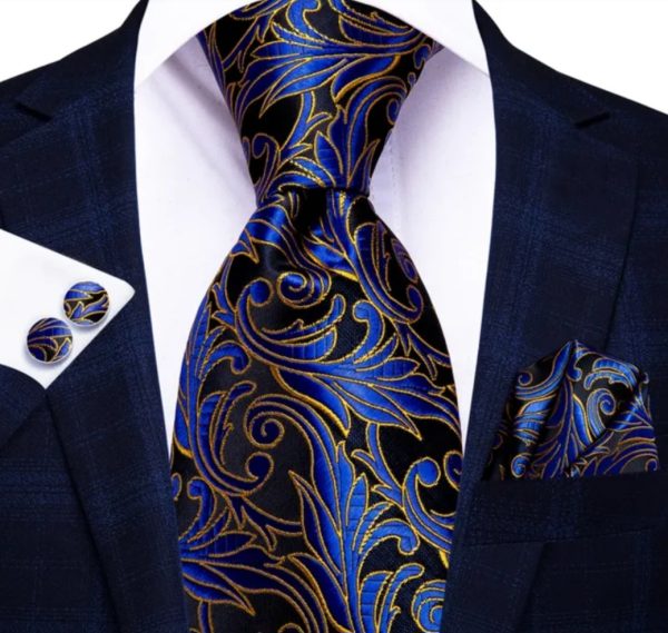 Blue and Gold Tie Set