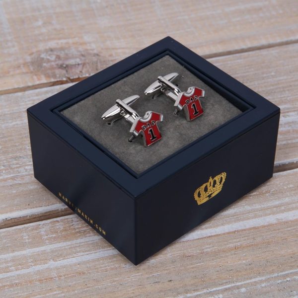 Football Dad Cufflinks - Red