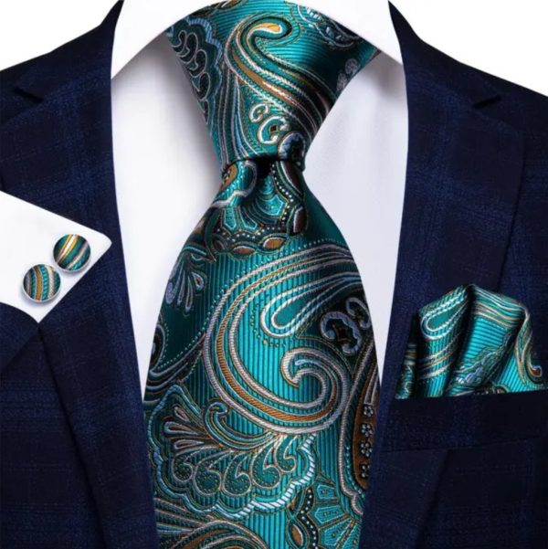 Green Paisley Tie Set