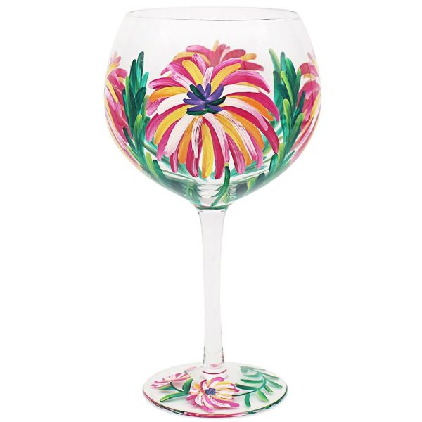 Honeysuckle Gin Glass - Hand Painted