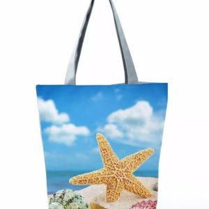 Beach, Sea & Starfish Canvas Large Shopping/ Beach Tote Bag