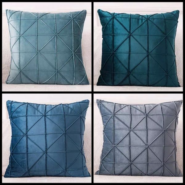 Shades of Blue Velvet Cushion Covers