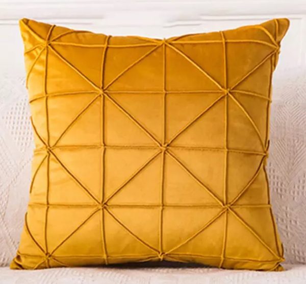 Mustard Yellow & Grey Velvet Cushion Covers