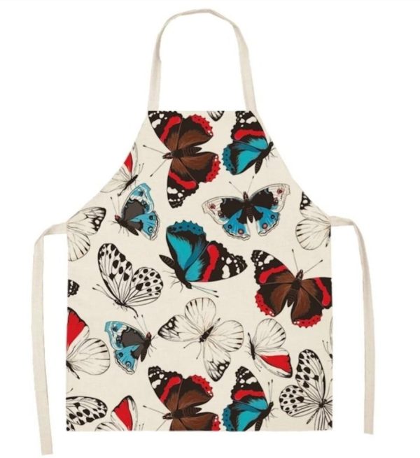 Blue and Red Butterfly Apron for Cooking, Baking or Gardening