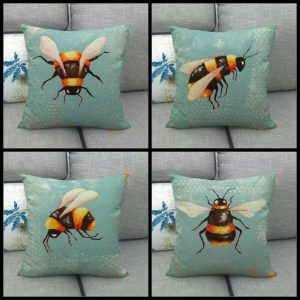 Bumble Bee Duck Egg Blue Cushion Covers