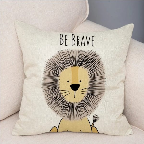 "Be..." Children's African Wildlife Cartoon Cushion Covers