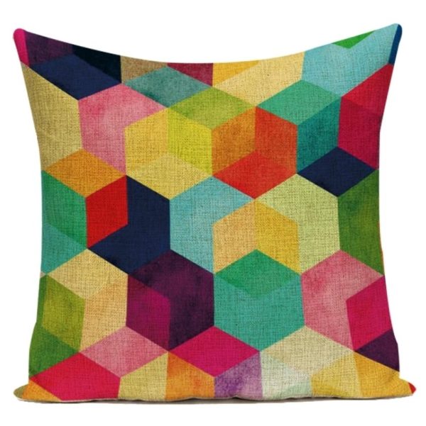 Hexagon Geometric Multicoloured Cushion Covers