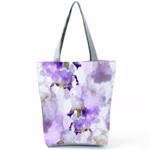 Purple Orchid Large Canvas Shopping Bag