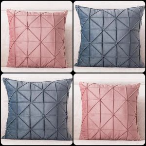 Pink & Grey Velvet Cushion Covers