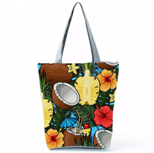 Tropical Coconut Canvas Large Shopping/ Beach Bag