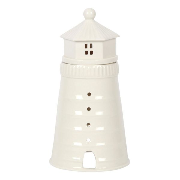 Lighthouse Ornament White Ceramic Oil Burner