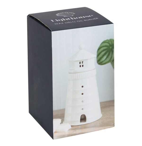 Lighthouse Ornament White Ceramic Oil Burner