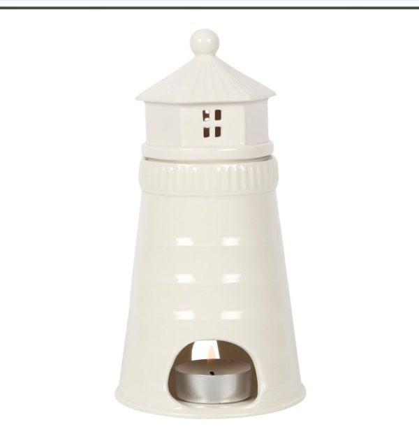 Lighthouse Ornament White Ceramic Oil Burner