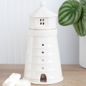 Lighthouse Ornament White Ceramic Oil Burner